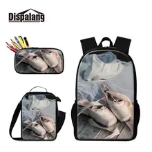 New Style Knapsack with Cooler Bag and Pencil Case 3 pcs in 1set for Students Ballet Patterns School Toddler Bags