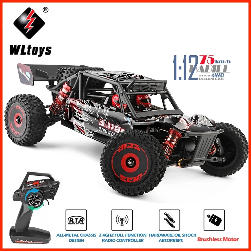 

WLtoys Радиоуправляемый автомобиль 1:12 124016 4WD 75 км/ч высокоскоростной бесщеточный ДВИГАТЕЛЬ внедорожник 2,4G Дрифт Альпинизм 1/12 радиоуправляемы...