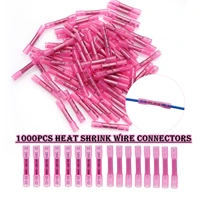 1000pcs heat shrink connectors insulated waterproof crimp terminals seal butt electrical wire connector red 22 16 awg
