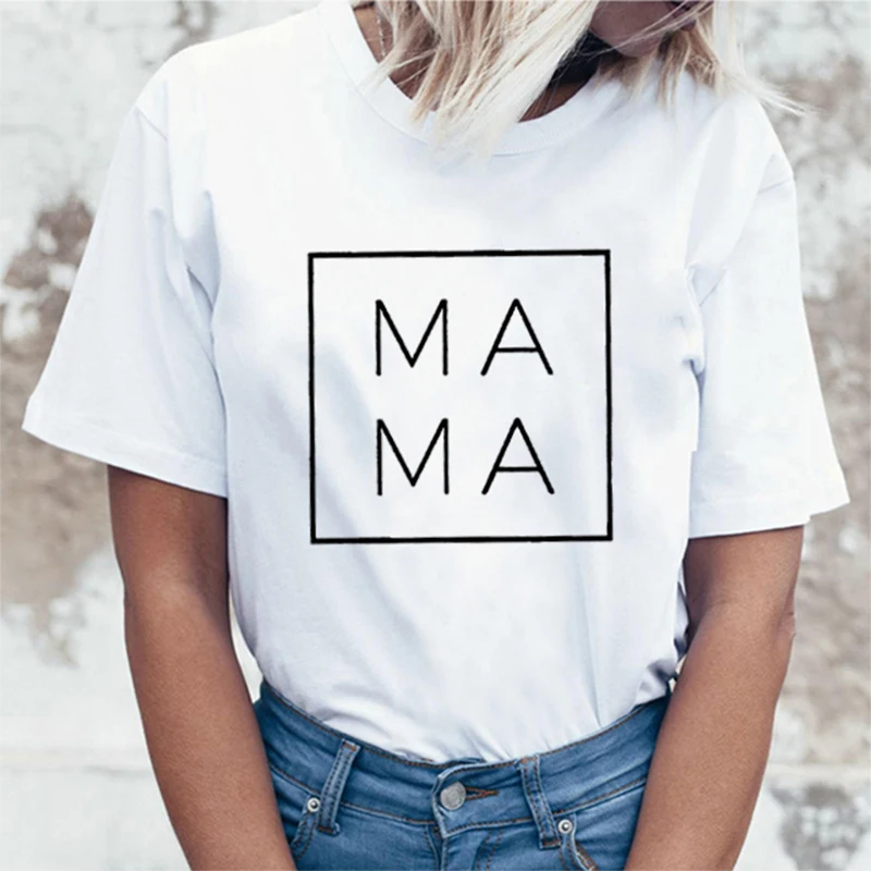 I Love Mama квадратные женские хлoпкoвaя пoвсeднeвнaя забавная футболка подарок для леди