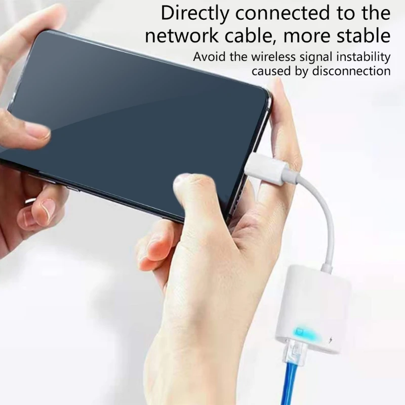 Стабильная сетевая карта передачи PD 60 Вт Type-C к RJ45 Lan Gigabit интернет-разъем адаптер