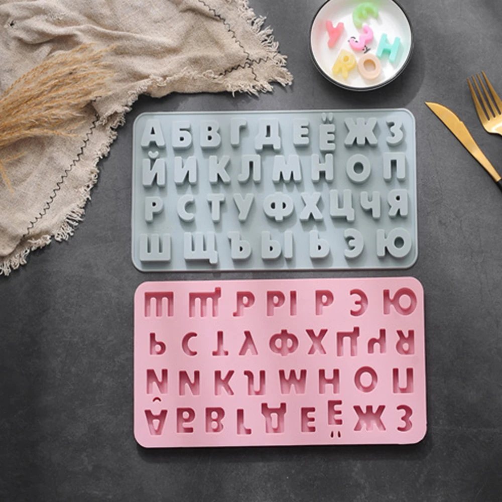 Силиконовая 3D форма с русским алфавитом для шоколада русскими буквами