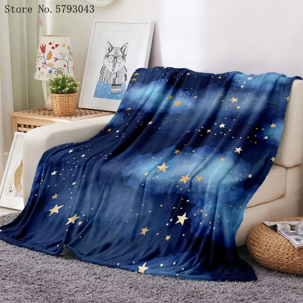 

Starry Sky Flannel Blanket 3D Print Colorful Clouds Fleece Blanket Nap Office Throw Blanket Happy Napper Blanket Decoration