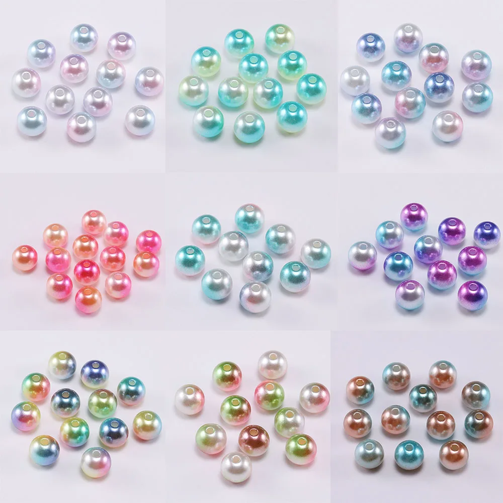 

400Pcs/lot Colorful Acrylic Mix Size 3-12mm Bead With Hole Pearls Round Imitation Pearl Beads DIY For Jewelry Making Wholesale