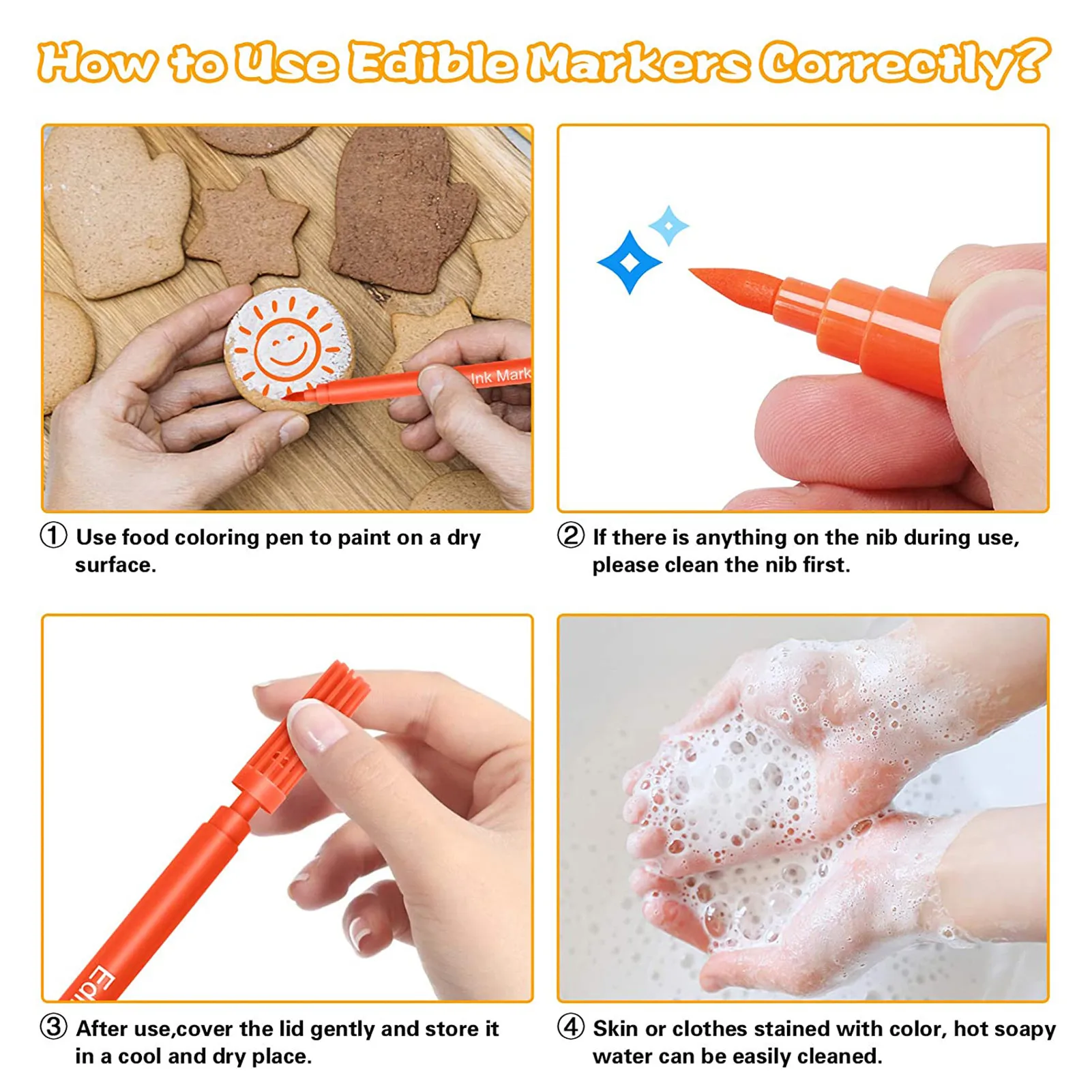 

Food Coloring Marker Edible Hook Line Drawing Pens Markers DIY Cake Biscuit Cookie Painting Decorating Tool Bake Accessories New