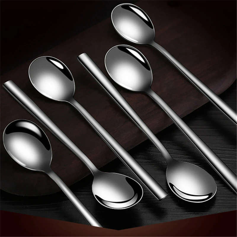 Набор серебряных изделий ложка с длинной ручкой для риса из нержавеющей стали столовые приборы кухонные