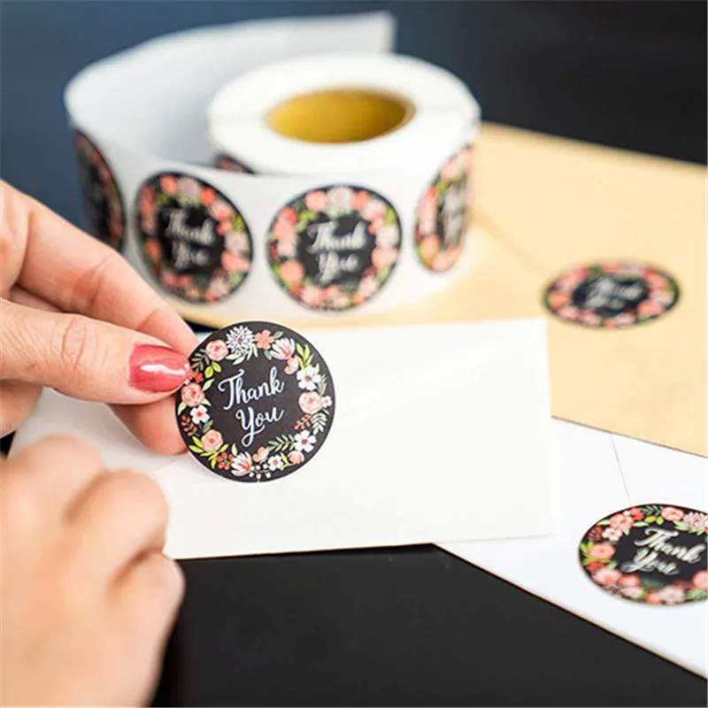 500 шт./рулон многоцветные круглые наклейки спасибо|Сувениры для вечеринок| |