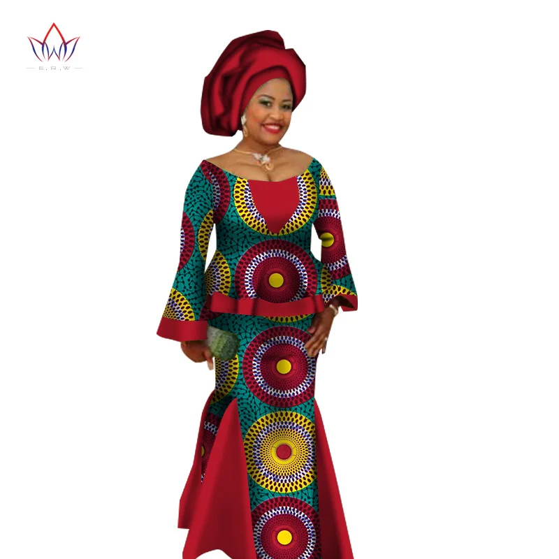 African Summer Skirt Set for Women Dashiki Traditional Blouse Top and Sets Print Wax Plus Size 6XL WY1380 | Тематическая одежда и