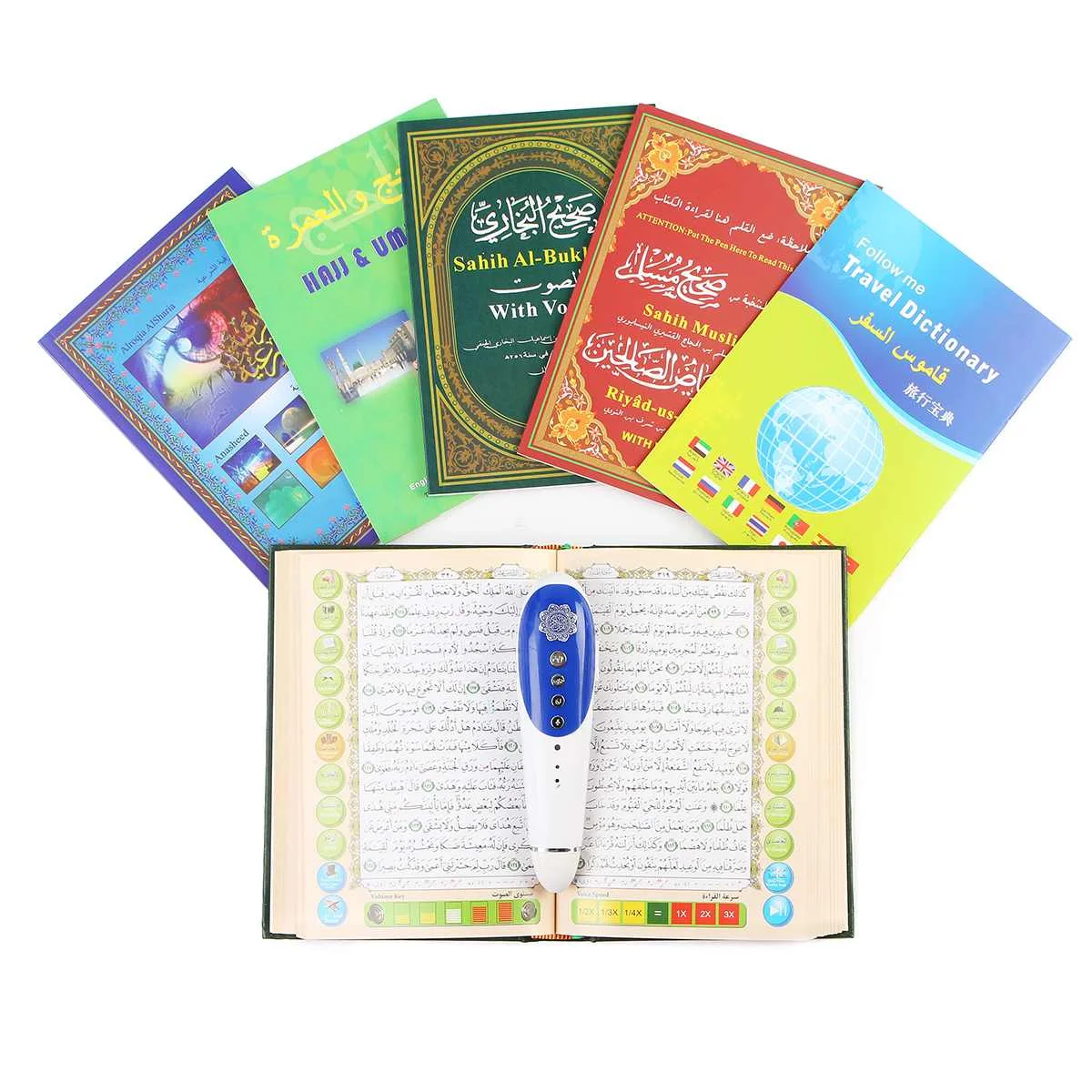 

Digital Quran Pen Reader Holy Quran Book MP3 Player Muslim Islamic Koran Book French English Urdu Spanish Russian Uzbek Player