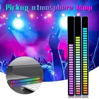 32 bit indicator aluminum bar voice sound control audio spectrum rgb light led display rhythm pulse colorful signal