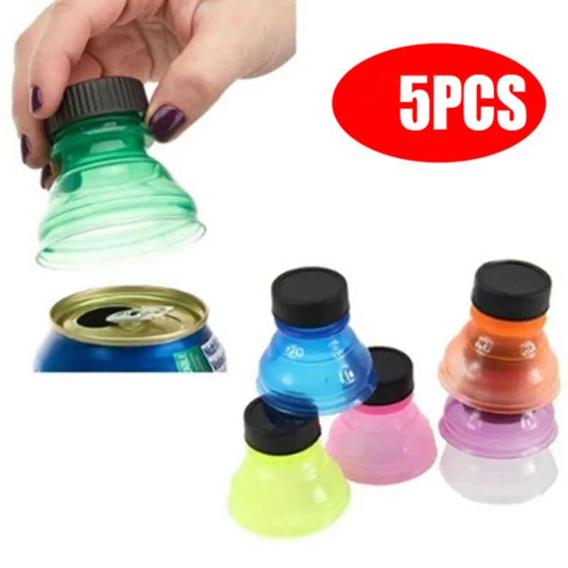 5Pcs Can Convert Soda Savers Toppers Reusable Bottle Cap Dri