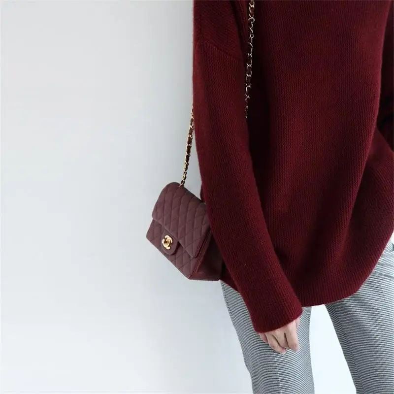 Новинка 2021 осенне-зимний модный кашемировый свитер с высоким воротником Женский