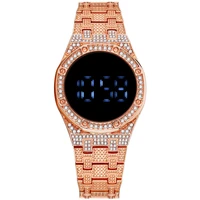 women touch screen white light led digital watch luxury ladies fashion rhinestone watch clock for zegarek damski reloj mujer