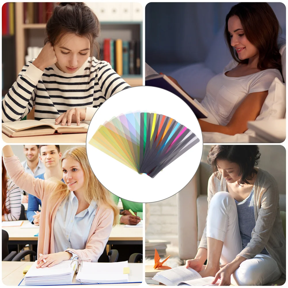 

16Pcs Guided Reading Bookmarks Colored Overlay Highlight Bookmarks for Student