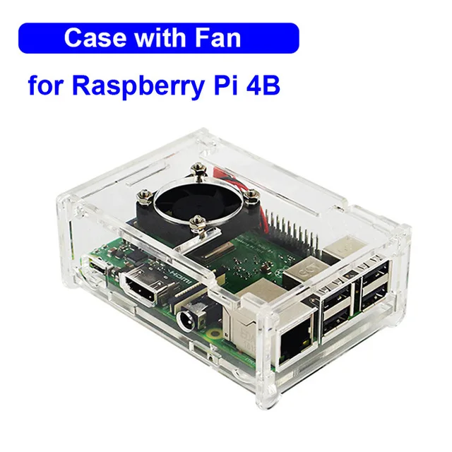 Raspberry Pi 4 Модель B ABS Чехол прозрачный ABS корпус Корпус для Raspberry Pi 4B 3B+ Plus 3B 2B B с вентилятором