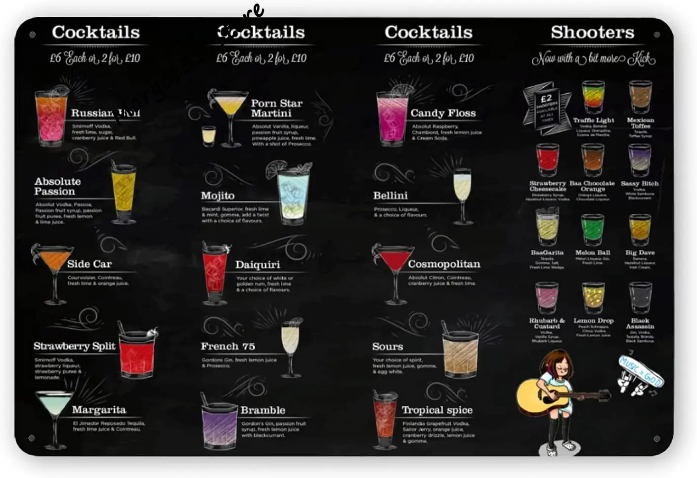 

Cocktail Menu Tin Sign,Retro Backyard Beer Cocktail Drink Print For Home Dorm Bar Wall Decor Idea Gifts For Family Friend