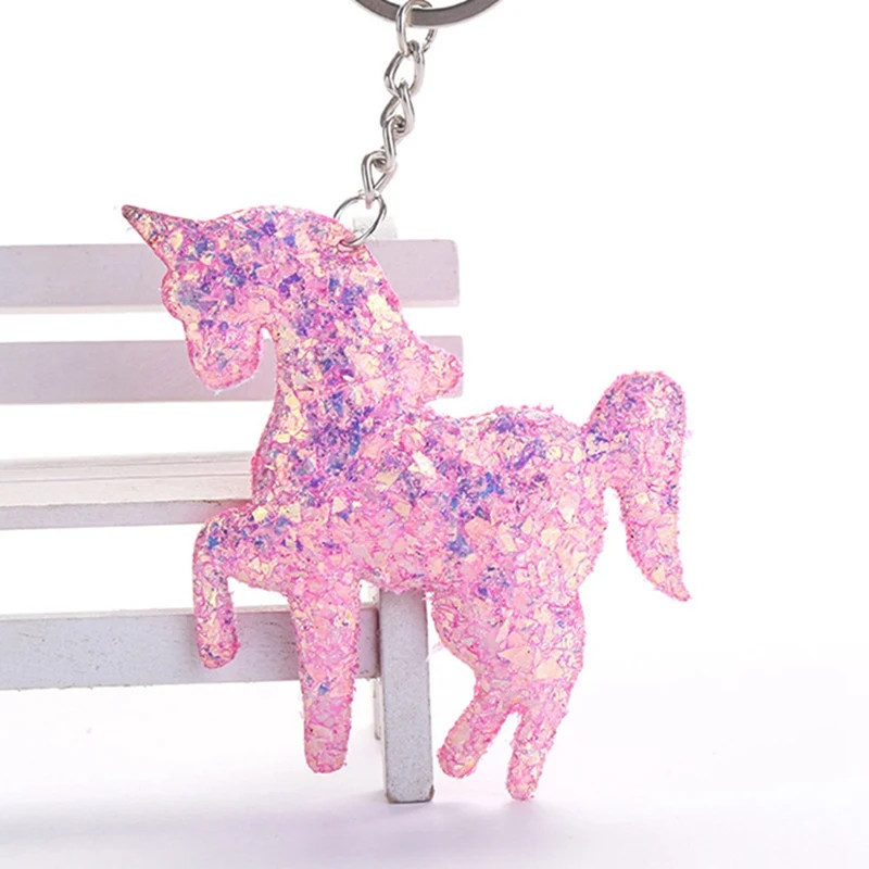 Брелок для ключей с блестками Женский милый подарок единорогом брелок аксессуар