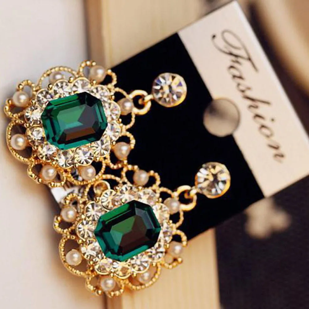 Новые модные серьги в стиле ретро с блестящими кристаллами Женские Ювелирные