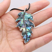 women necklace natural the mother of pearl abalone leaf shaped brooch pendant charms for women love lucky gift chain 40 5 cm