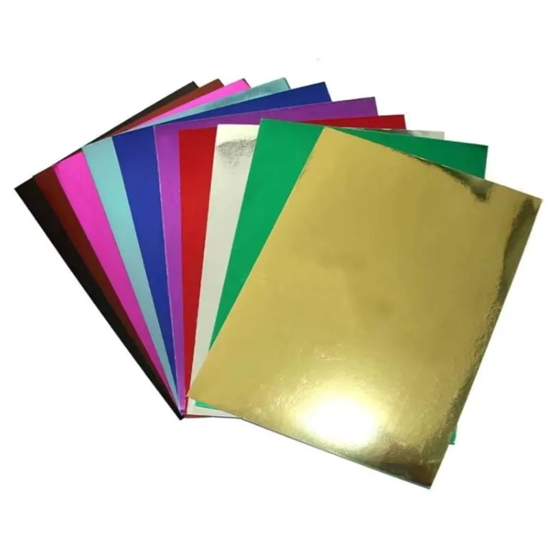 10pcs A4 Sheets Mixed Colours Mirror foil Cardstock Card Making DIY Material Sparkling Craftwork Scrapbooking Gift Wrapping Box