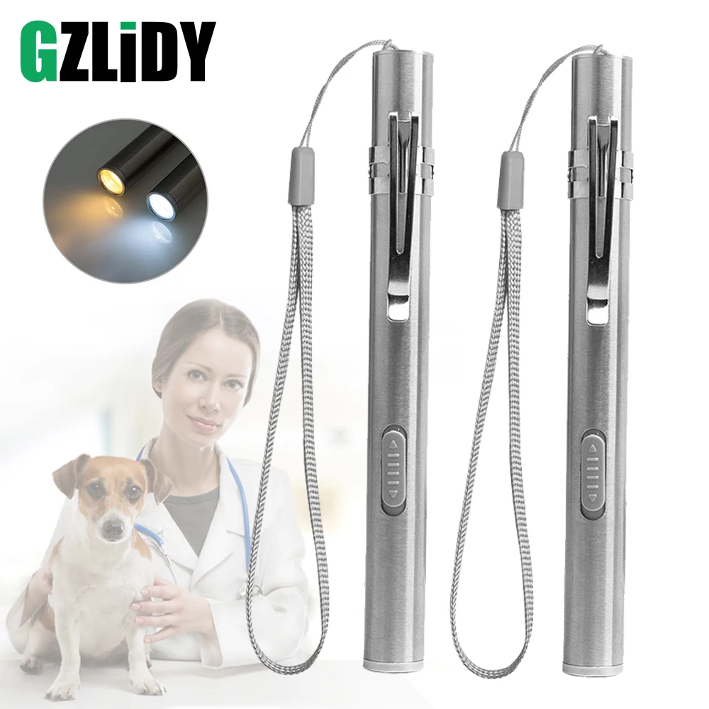 USB Перезаряжаемый светодиодный фонарик холодный белый + теплый свет ручка мини с