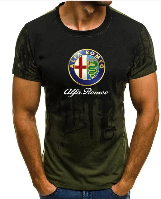 Мужская футболка с короткими рукавами и принтом Alfa Повседневная Ромео лето 2020 |