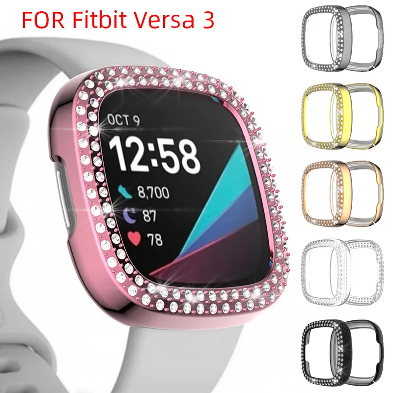 

Чехол Diamond для Fitbit Versa 3 Band, водонепроницаемый чехол для часов, протектор экрана для Fitbit Versa 3, бампер