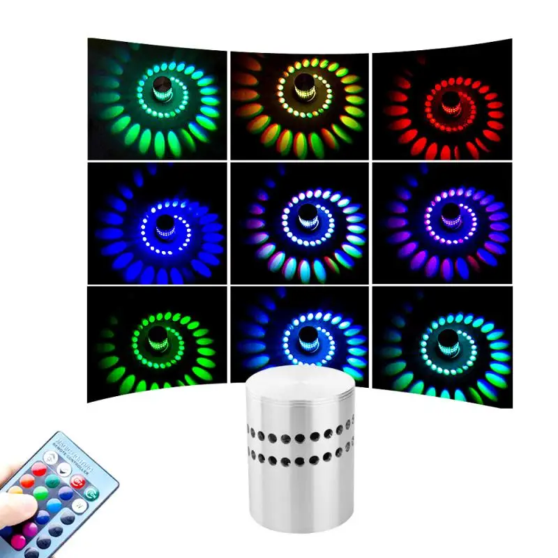 

LED Wall Lights Modern Simple Spiral Wall Lamp Colorful Ceiling Led Indoor Lamp 3W AC110V 220V For KTV Bar Corridor Living Room