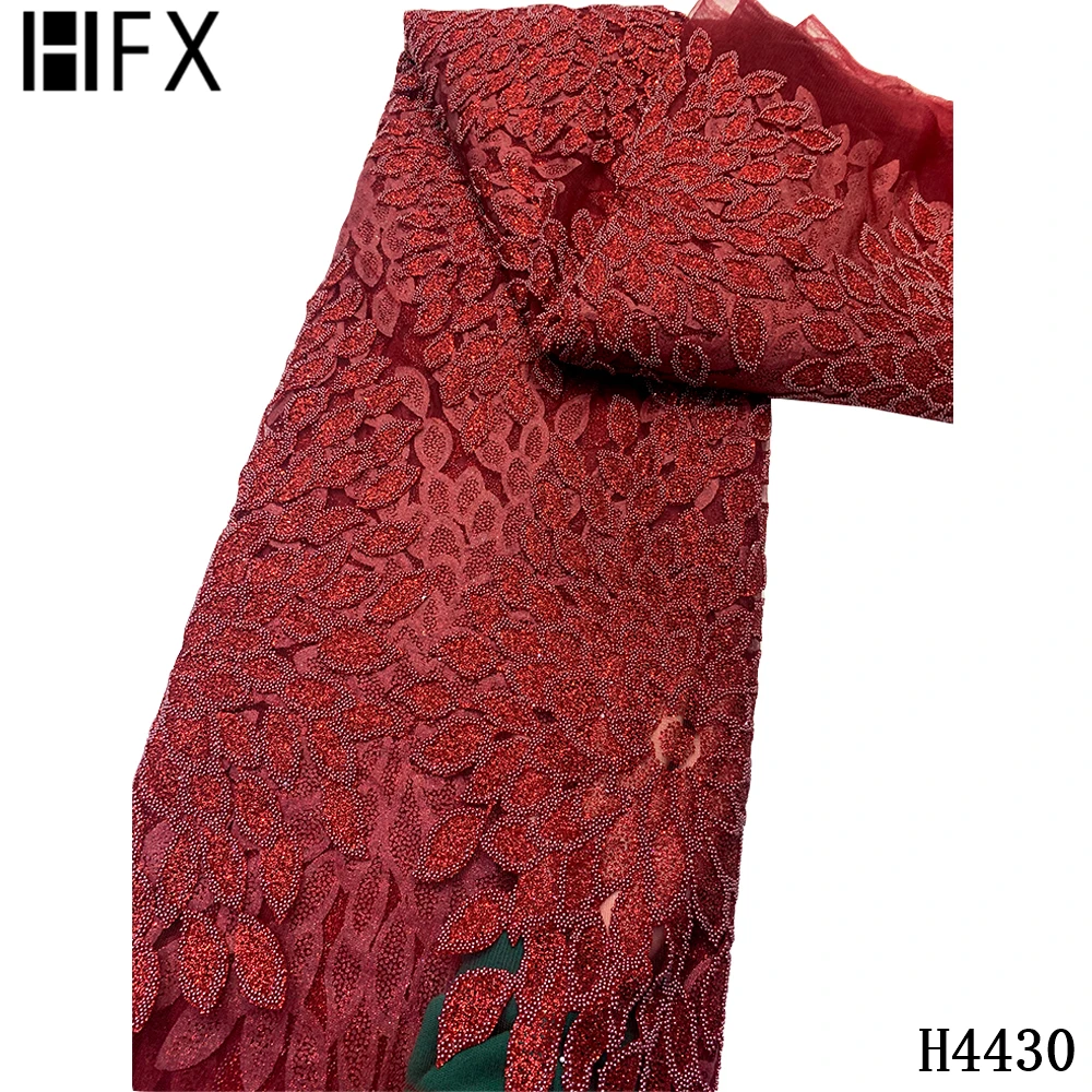 Африканская кружевная ткань HFX с блестками 2021 французская Тюлевая приклеенная