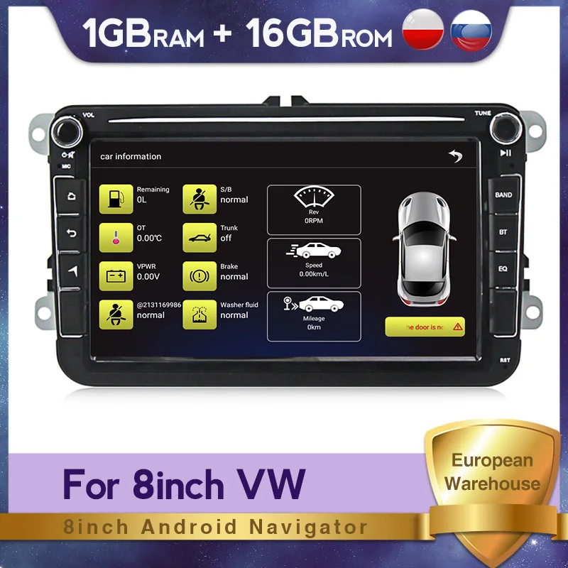 Автомобильный мультимедийный плеер на Android с GPS DVD для VW/Golf/Tiguan/Skoda/Fabia/Rapid/Seat/Leon