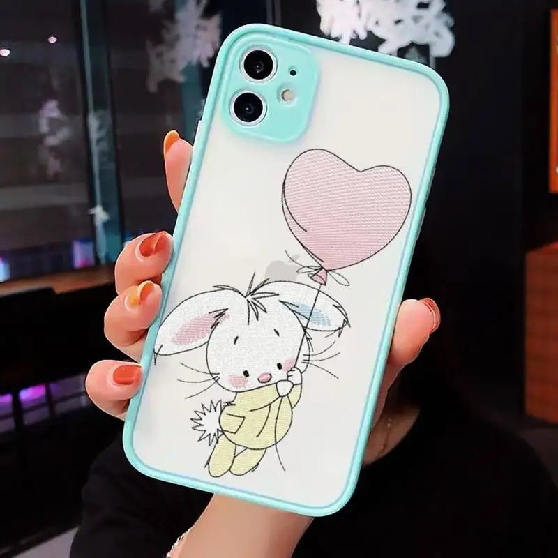 

Balloon mouse Elephant rabbit Phone Cases Matte For iPhone 12 Mini 11 Pro XR XS Max 7 8 Plus X Hard PC Back Cover