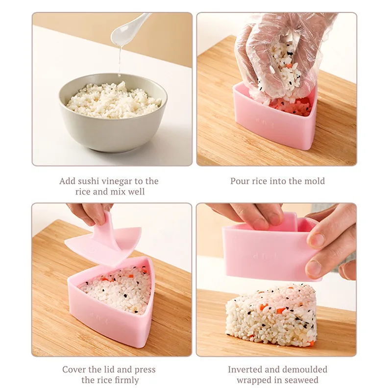 

Trilater Form for Onigiri Rice Ball Sushi Maker Non-Stick Kitchen Sushi Making Kit Seaweed Press Device Mold Bento Sushi Tools