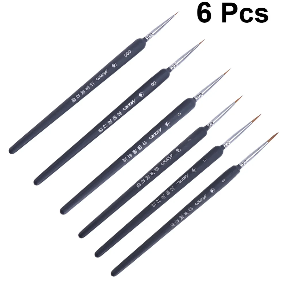 

6pcs Weasel Hair Water Color Brushes Paintbrush Line Drawing Pen Painting Accessories for Students Adults