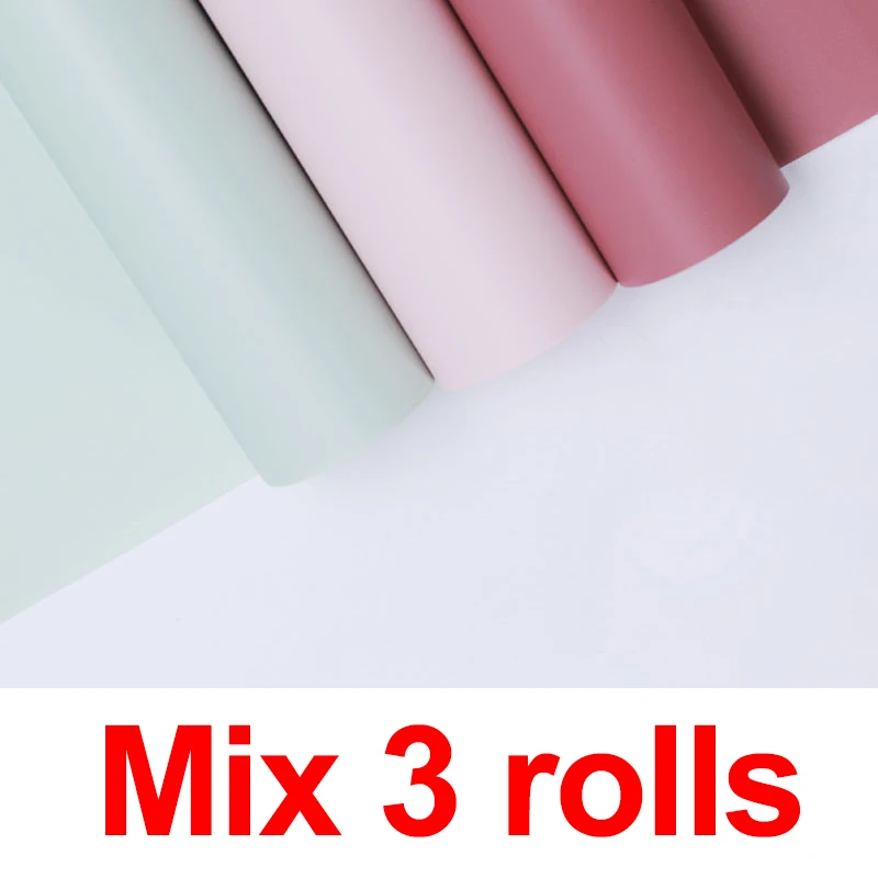Mix 3rolls 60 см* 15 ярдов/рулон цветок оберточная бумага монохромная крафт-бумага букет оберточная бумага подарок свадебное украшение - Цвет: Mix 3rolls