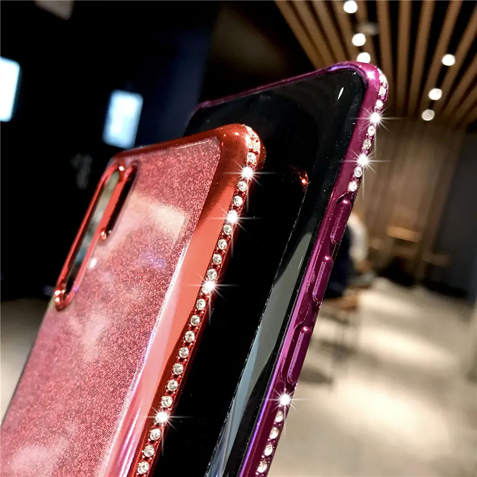 Блестящая рамка с алмазным покрытием блестящий чехол для huawei P30 Pro P20 Lite mate 30 20 10 Honor