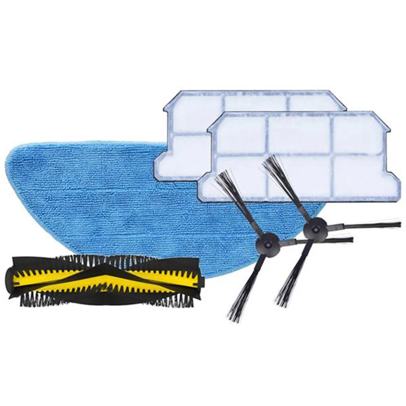 

6Pcs For ILIFE V7S Spare Replacement Kit Main Brush Filter Mop Cloth Side Brush