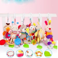 baby crib bed hanging rattles toys cartoon infant bed wind chimes animals plush doll toy baby stroller hand bell accessories
