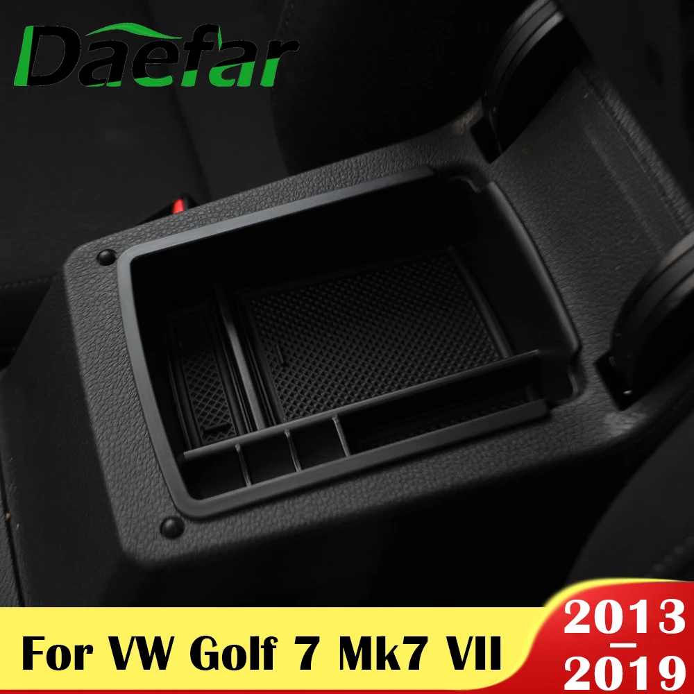 

Daefar Car Central Armrest Storage Box for Volkswagen VW Golf 7 Mk7 VII 5G GT I R 2013 - 2019 Container Holder Tray Accessories