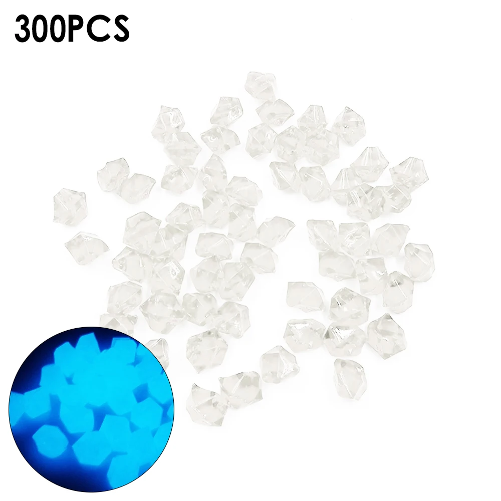 

300 Pcs Aquarium Fish Turtle Tank Decorative Luminous Stones Rocks Gravels Glow In Dark Landscaping Accessories Garden Decor