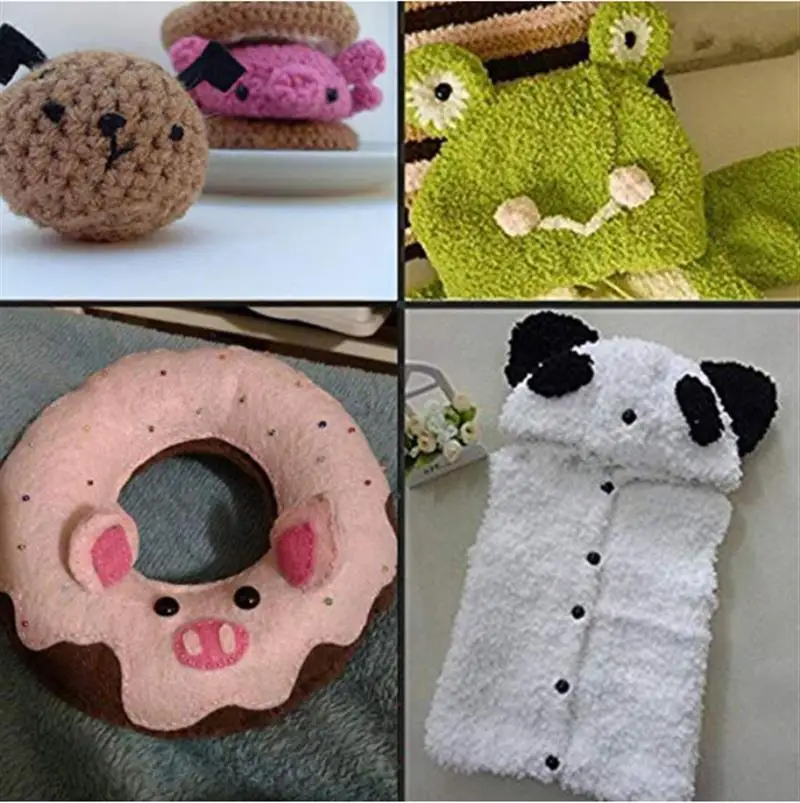 

100Pcs DIY Doll Eyes Black Plastic Crafts Safety Eyes for Teddy Bear Soft Toy Animal Doll Amigurumi DIY Accessories 6-12mm