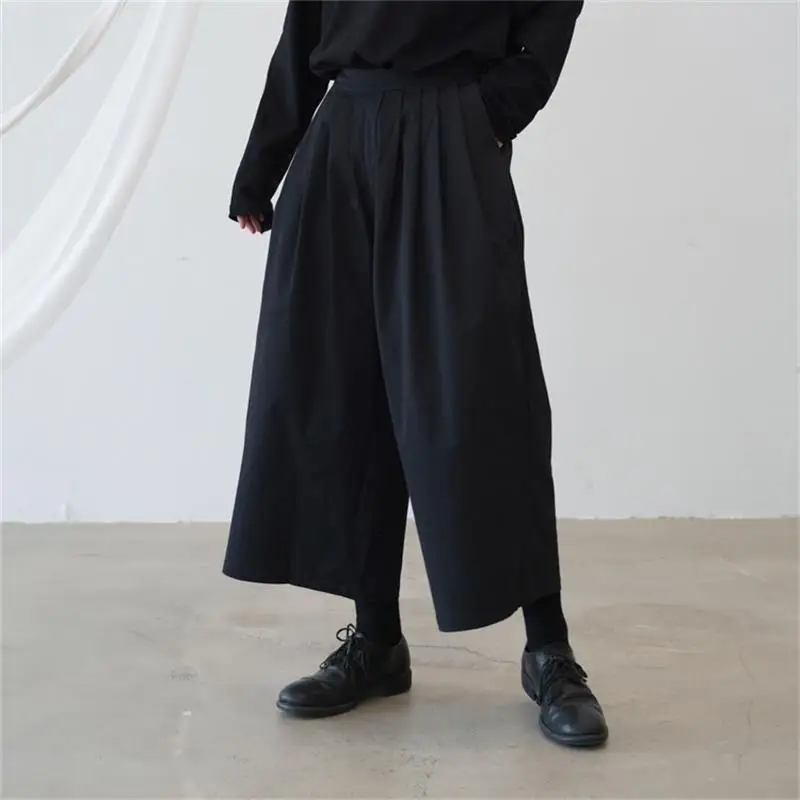 Women's Casual Pants Spring And Fall New Black Suspenders High Waist Loose Wide Leg Pants Side Invisible Zipper