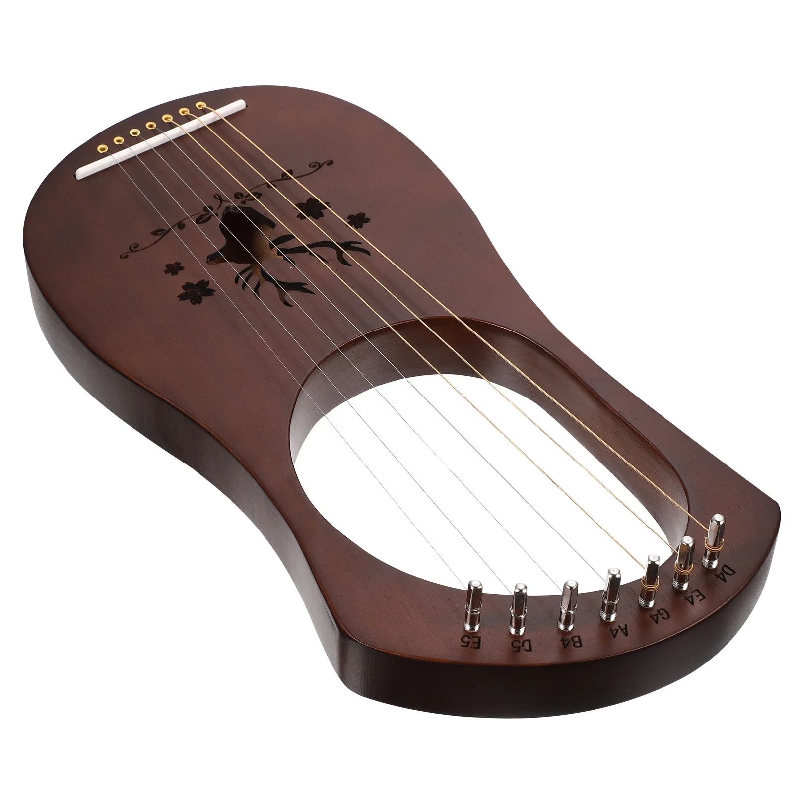 

1 Set Wooden 7-string Lyre Harp Portable Harp String Musical Instrument