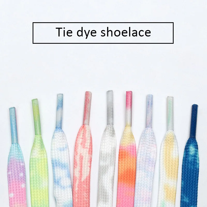 

Tie-dyed Shoelace Sneakers laces Gradient Flat Shoe laces,Rainbow Athletic Strings No Elasticity Shoelaces Unisex Lacet Accessor