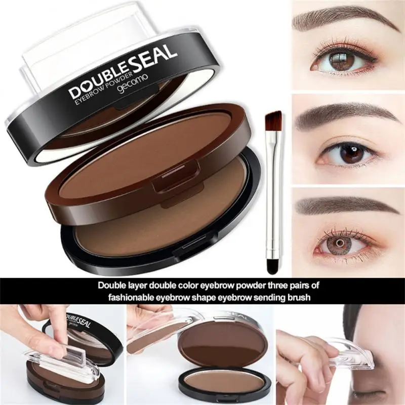 One Step Eyebrow Stamp Shaping Kit Double Or Single Layer Lazy Seal Eye Brow Powder Waterproof Sweat-proof Lasting Make Up | Красота и