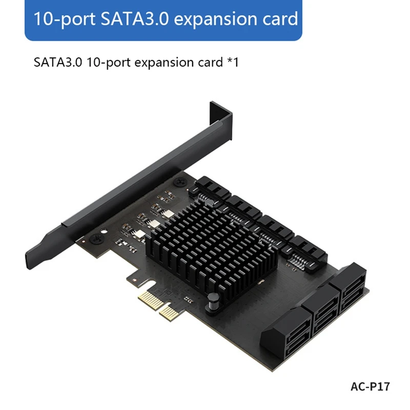 

Переходная карта PCIE на 10 портов, адаптер SATA, карта PCIE X1 на SATA3.0, 6 ГБ/сек., карта расширения жесткого диска для майнинга BTC