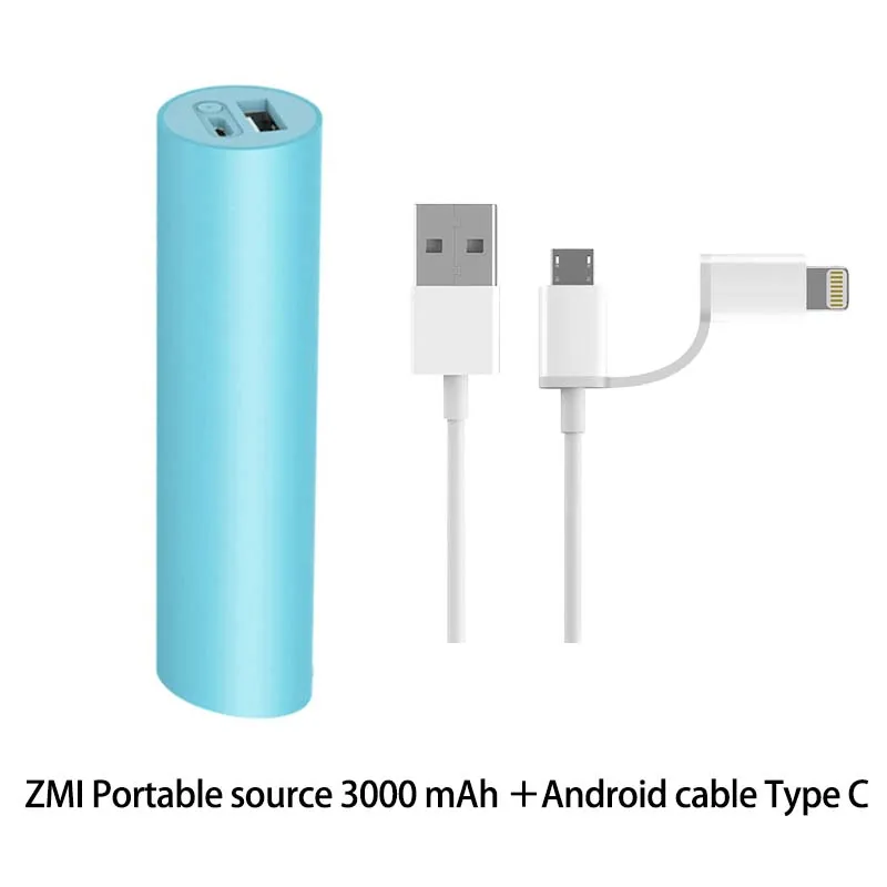 Android and type c ZMI Mini power Bank 3000mAh 18650 batter перезаряжаемый Внешний мини внешний аккумулятор портативная зарядка для телефона - Цвет: Android and type c