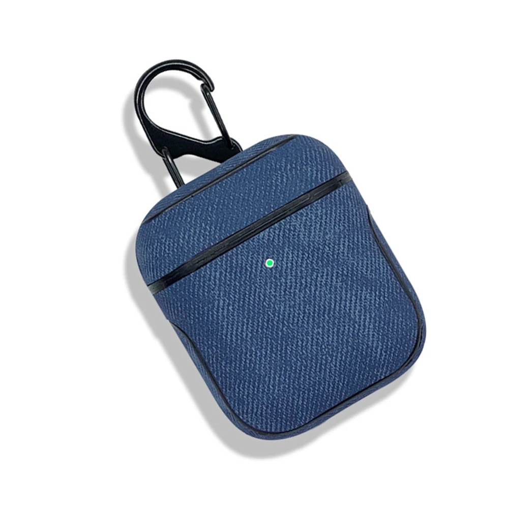 Bluetooth наушники кожаный чехол для Apple AirPods 1 2 Pro ткань анти-потеря противоударный чехол PU кожа для Air Pods 3 с крючком