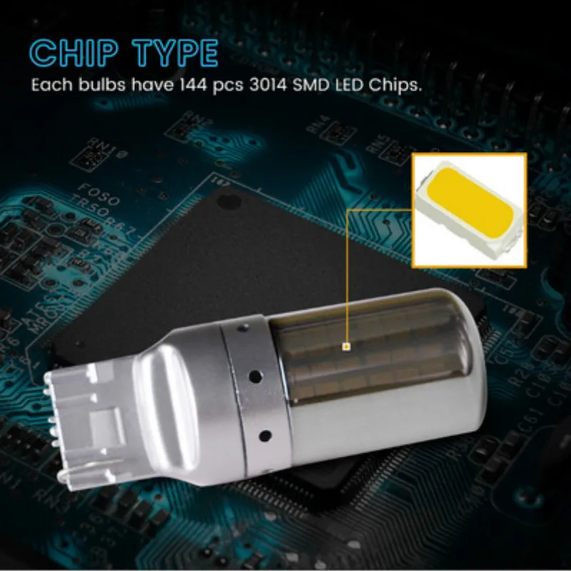Новинка T20 W21 W7440 1156 3014 144SMD лампа для декодирования стоп-сигнала руля