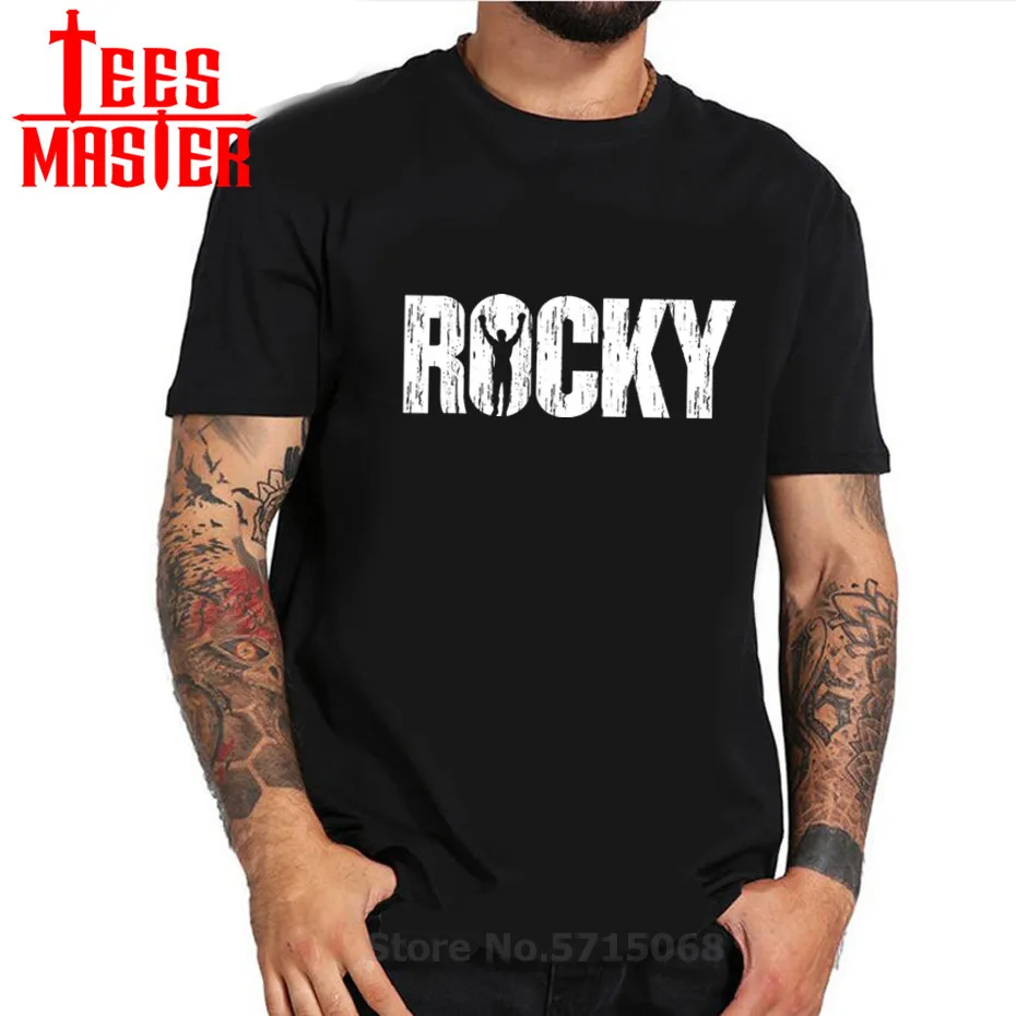 Новый Рокки Бальбоа футболка модная черная хлопковая с коротким рукавом