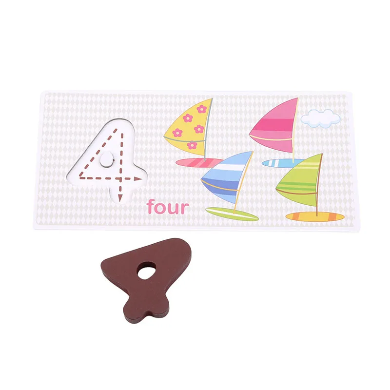 

1-10 Digital Wooden Toys 10pcs Card Matching 3D Puzzle Early Learning Educational Toy Cartoon Animal Math Toy